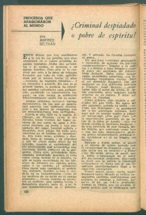 ¿Criminal despiadado o pobre de espíritu? : Procesos que apasionaron al mundo