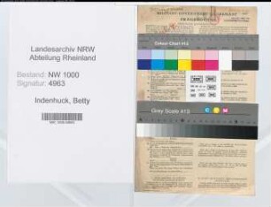 Entnazifizierung Betty Indenhuck, geb. 21.06.1910 (Angest.)