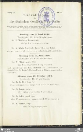 Sitzung vom 5. Juni 1896