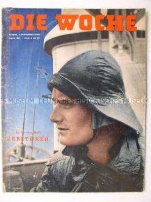Illustrierte "Die Woche" mit einem mehrseitigen Bildbericht über die deutsche Kriegsmarine