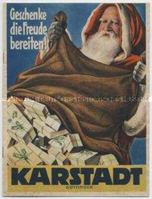 Katalog des Warenhauses Karstadt zu Weihnachten, u.a. mit Kriegsspielzeug