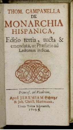 Thom. Campanella De Monarchia Hispanica