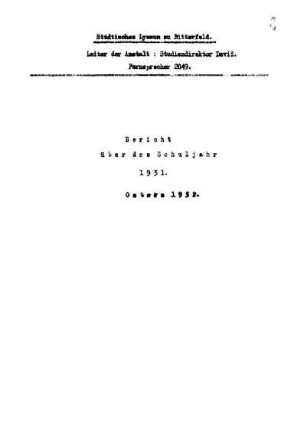 1931/32: Bericht ... - 1931/32