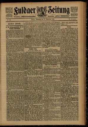 Erste Ausgabe vom Dienstag, den 11. Dezember 1906.