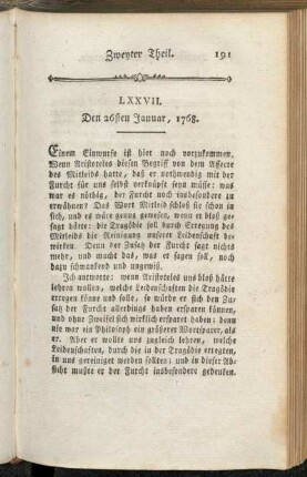 LXXVII. Den 26sten Januar, 1768