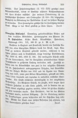 319 [Rezension] Die Ritualbücher der Erzdiözese Köln von c. 1485