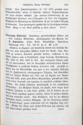 319 [Rezension] Die Ritualbücher der Erzdiözese Köln von c. 1485