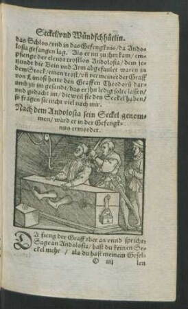 Nach dem Andolosia sein Seckel genommen/ ward er in der Gefengknus ermordet.
