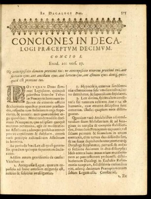 Conciones In Decalogi Praeceptum Decimum.