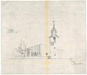 Gsaenger, Gustav; Fischen / Allgäu (Bayern); Ev. Kirche zum Guten Hirten, Pfarrhaus - Ostseite (Ansicht)