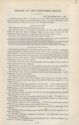 East-India House, Feb. 8, 1843