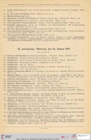 II. Auctionstag: Mittwoch, den 26. Januar 1898 (Nr. 216 - 411)