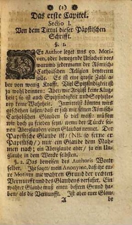 Zulänglicher Beweiß, daß die 50 Motiven oder bewegende Ursachen mit welchen ein ungenandter Papiste jedermann zum Römisch-Catholischen Glauben bereden wollen, nicht gültig seyn