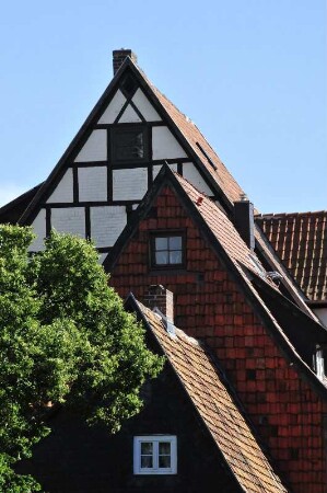 Quedlinburg - Fachwerkgiebel : Fachwerkgiebel in der Marktstraße. Aufgenommen am 19. Juli 2012 in Quedlinburg