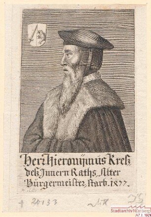 Hieronymus (I.) Kress, des Innern Rats, Alter Bürgermeister; gest. 1477