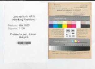 Entnazifizierung Johann Heinrich Freisenhausen , geb. 04.08.1904 (Elektromeister)