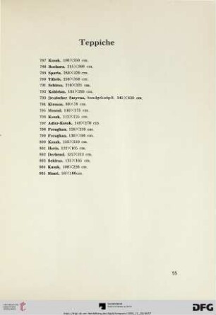 Teppiche (Nr. 787-805)