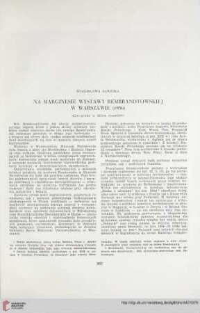 19: Na marginesie wystawy rembrandtowskiej w Warszawie (1956) : (corrigenda w dziale rysunków)