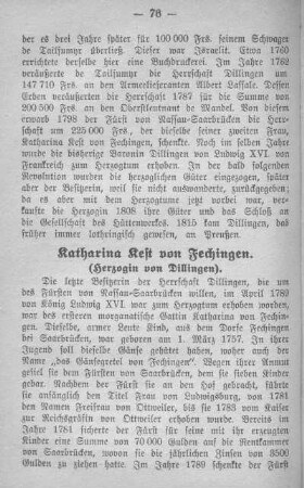 Katharina Kest von Feschingen. (Herzogin von Dillingen).