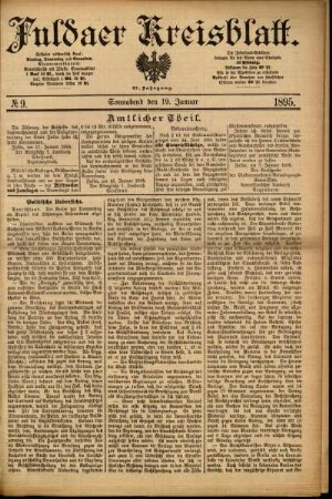 Erste Ausgabe vom Samstag, den 19. Januar 1895.