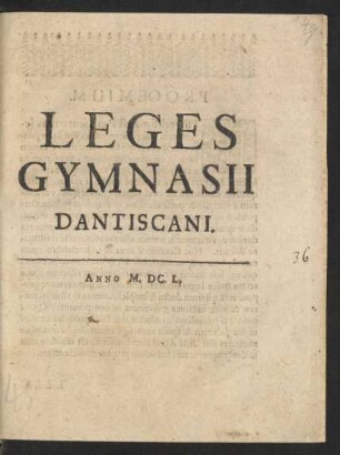 Leges Gymnasii Dantiscani