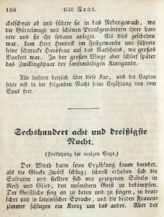 Sechshundert acht und dreißigste Nacht