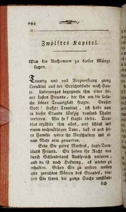 Zwölftes Kapitel. - Siebenzehntes und leztes Kapitel.