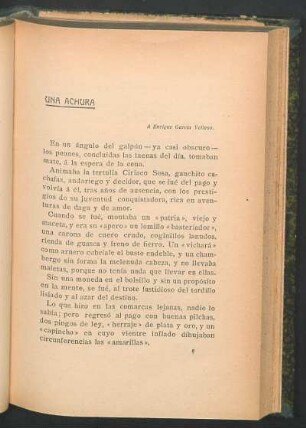 Una achura : A Enrique García Velloso.
