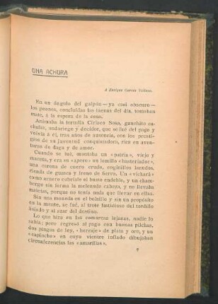 Una achura : A Enrique García Velloso.