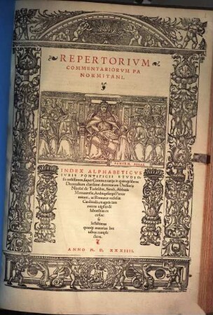 Repertorium commentariorum Panormitani : Index alphabeticus iuris Pontificii ... super commentariis in quinque libros Decretalium ...