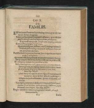 Cap. X. De Familiis.