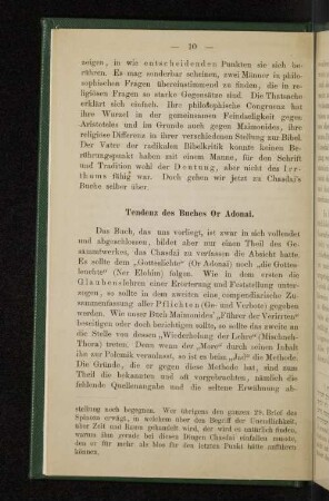 Tendenz des Buches Or Adonai.