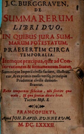 De Summa rerum : Libri duo
