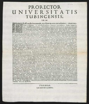 Prorector Universitatis Tubingensis, Lect. Sal.