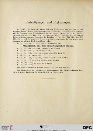 Berichtigungen und Ergänzungen