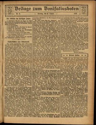 Zweite Ausgabe vom Sonntag, den 18. Januar 1925.