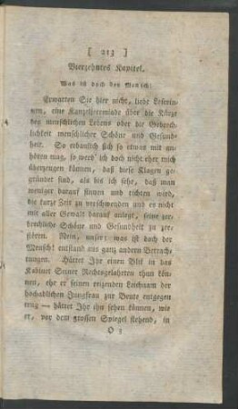 Vierzehntes Kapitel. Was ist doch der Mensch!