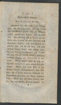 Vierzehntes Kapitel. Was ist doch der Mensch!