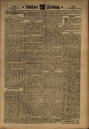 Zweite Ausgabe vom Dienstag, den 26. Juli 1910.