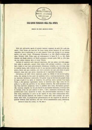 Sull' Azione Fisiologica Della Pila Aperta