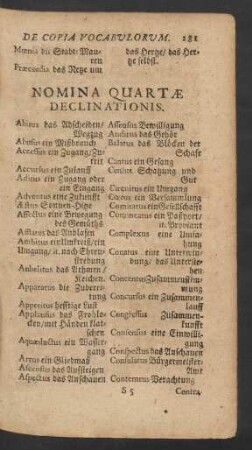 Nomina Quartae. Declinationis