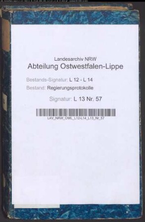 Regierungsprotokolle - Band 57