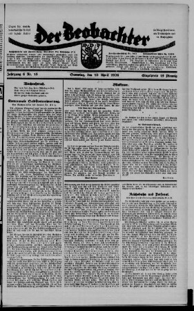 Der Beobachter. 1923-1929