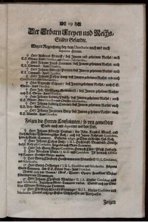 Der Erbarn Freyen und Reichs-Städte Gesandte