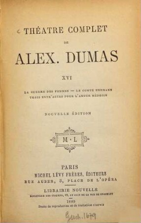 Théâtre complet de Alex. Dumas, 16
