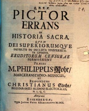 Pictor errans in historia sacra