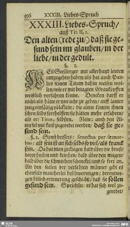 XXXIII. Liebes-Spruch, auß Tit. II, 2