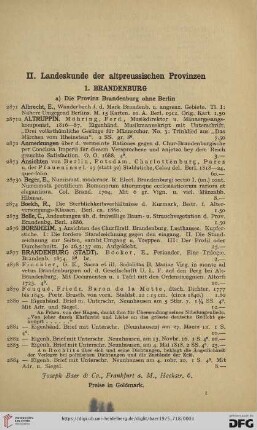 II. Landeskunde der altpreussischen Provinzen (Nr. 2871 - 4744)