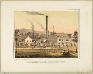 Die Orleansfabrik (Färberei) von Schmidt und Esche in Zittau, aus dem "Album der sächsischen Industrie …", Bd. 1, 1856
