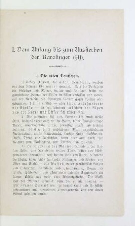 I. Vom Anfang bis zum Aussterben der Karolinger (911)